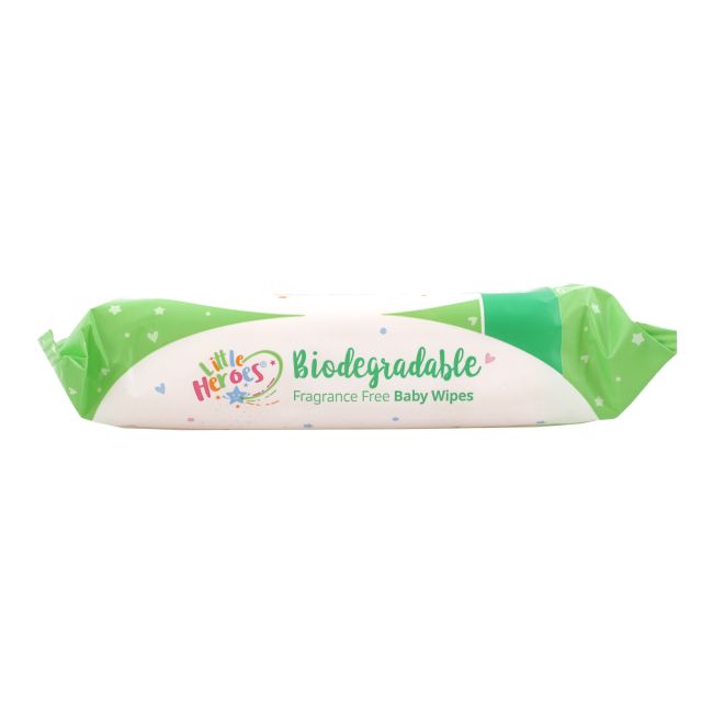 LITTLE HEROES BIODEGRADABLE drėgnos vaikų servetėlės (56 vnt.)