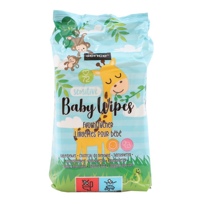 SENCE BABY SENSITIVE drėgnos vaikų servetėlės (72 vnt.)