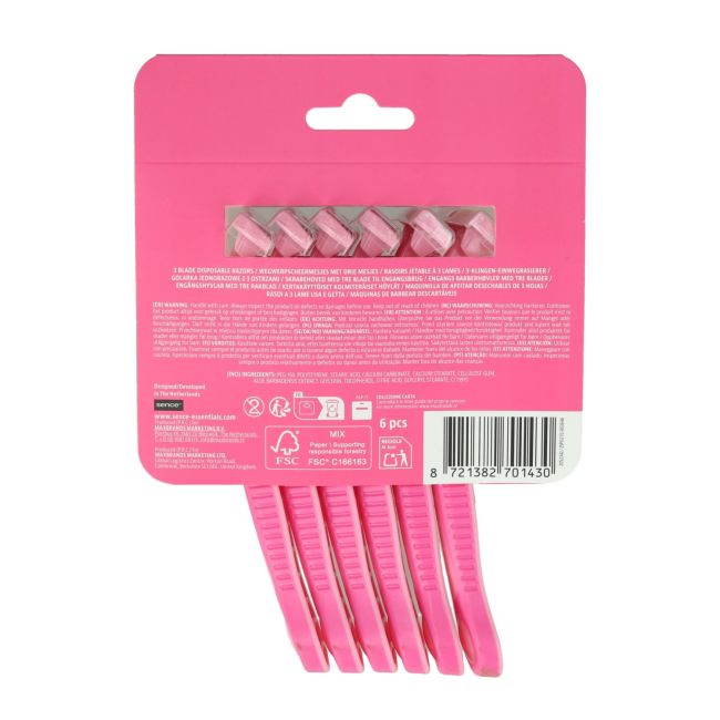 SENCE DISPOSABLE vienkartiniai moterų skustuvai (6 vnt.)