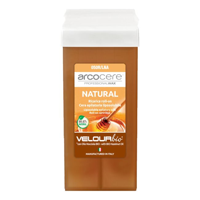 ARCOCERE VELOUR BIO NATURAL rutulinis depiliacijos kūno vaškas, 100 ml