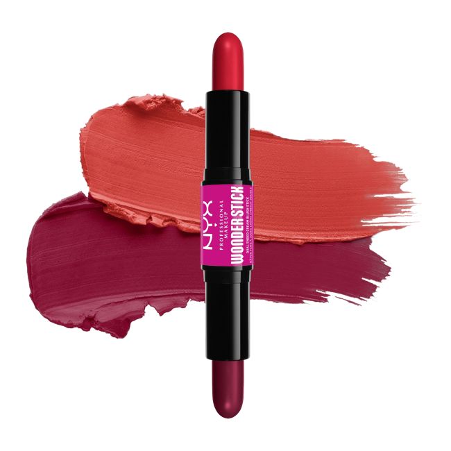 NYX PROFESSIONAL MAKEUP WONDER STICK dvipusis kreminių skaistalų pieštukas, 2 x 4 g