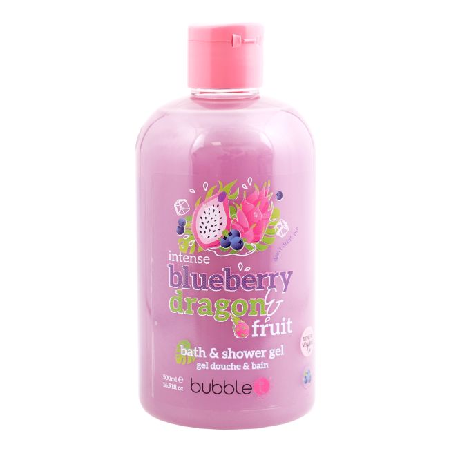 BUBBLE T INTENSE BLUEBERRY & DRAGON FRUIT vonios ir dušo želė, 500 ml