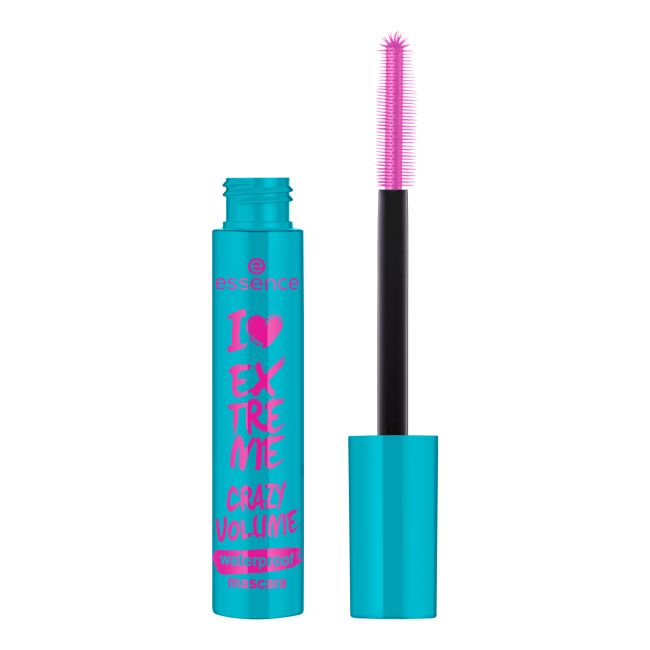 ESSENCE I LOVE EXTREME CRAZY VOLUME vandeniui atsparus blakstienų tušas, 9,5 ml