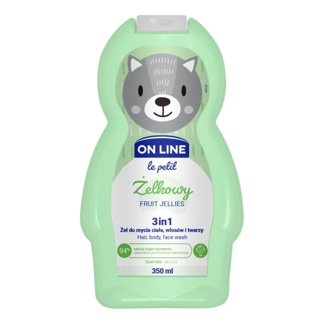 ON LINE FRUIT JELLIES 3IN1 plaukų, kūno ir veido prausiklis, 350 ml