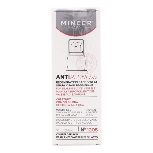 MINCER ANTIREDNESS REGENERATING veido serumas, 30 ml