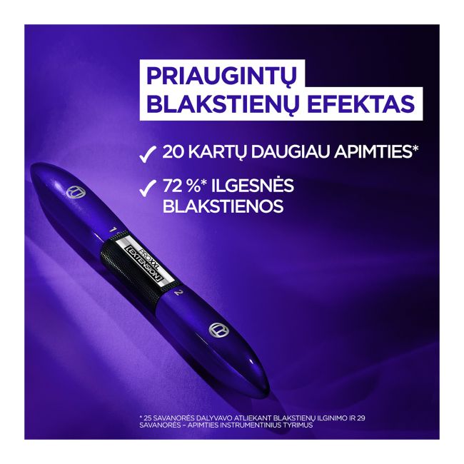 L'OREAL PRO XXL EXTENSION blakstienų tušas (7,1 ml x 6,9 ml)