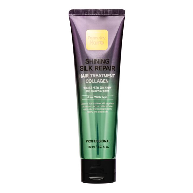 FARMSTAY SHINING SILK REPAIR COLLAGEN pažeistų plaukų priežiūros priemonė, 150 ml