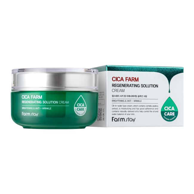 FARMSTAY CICA FARM REGENERATING SOLUTION veido kremas, 50 ml
