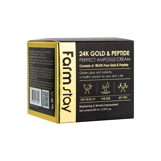 FARMSTAY 24K GOLD & PEPTIDE veido kremas, 80 ml