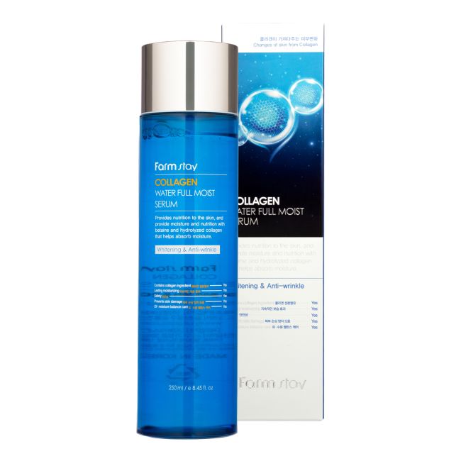 FARMSTAY COLLAGEN WATER FULL MOIST veido serumas, 250 ml