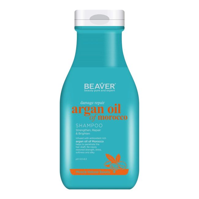 BEAVER BEAUTY ARGAN OIL & KERATIN REPAIRING plaukų šampūnas, 350 ml