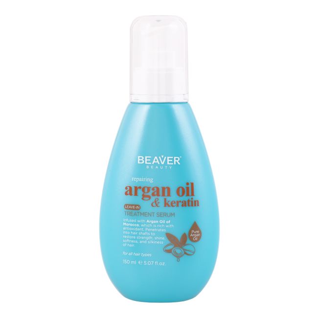 BEAVER BEAUTY REPAIRING ARGAN OIL & KERATIN plaukų serumas, 150 ml