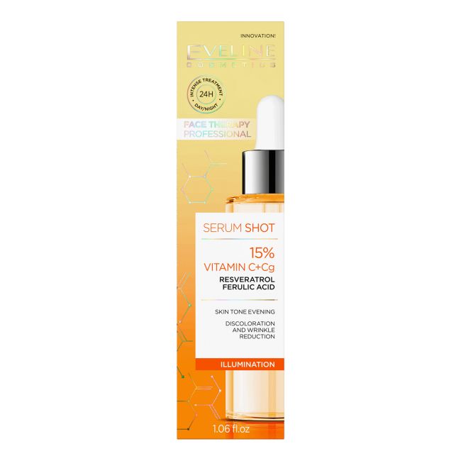 EVELINE SERUM SHOT 15% VITAMIN C+Cg ILLUMINATION veido serumas, 30 ml