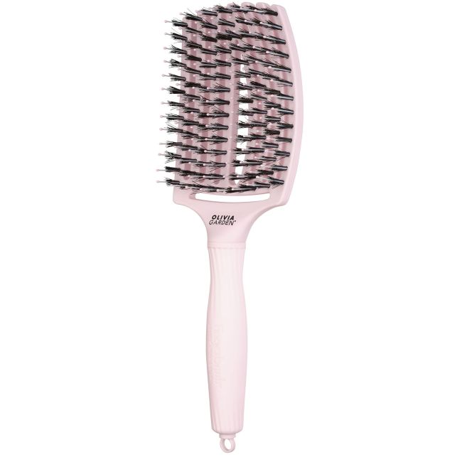 OLIVIA GARDEN FINGER BRUSH PASTEL PINK COMBO LARGE plaukų šepetys