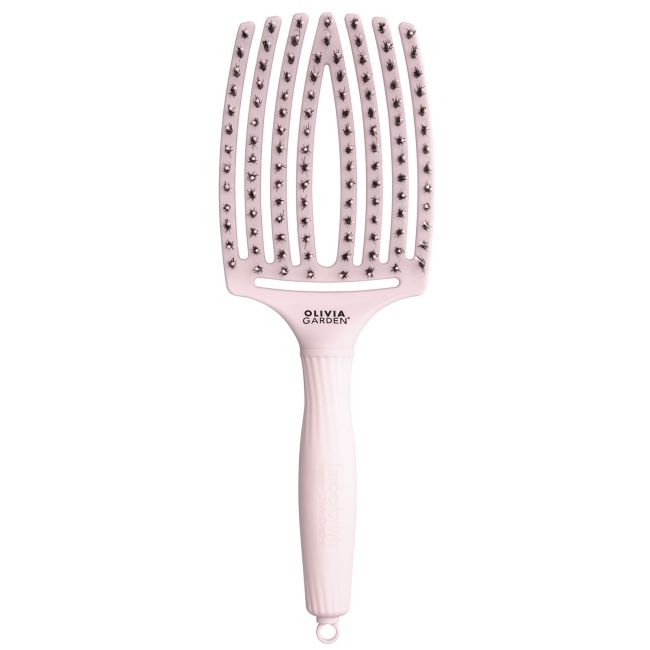 OLIVIA GARDEN FINGER BRUSH PASTEL PINK COMBO LARGE plaukų šepetys