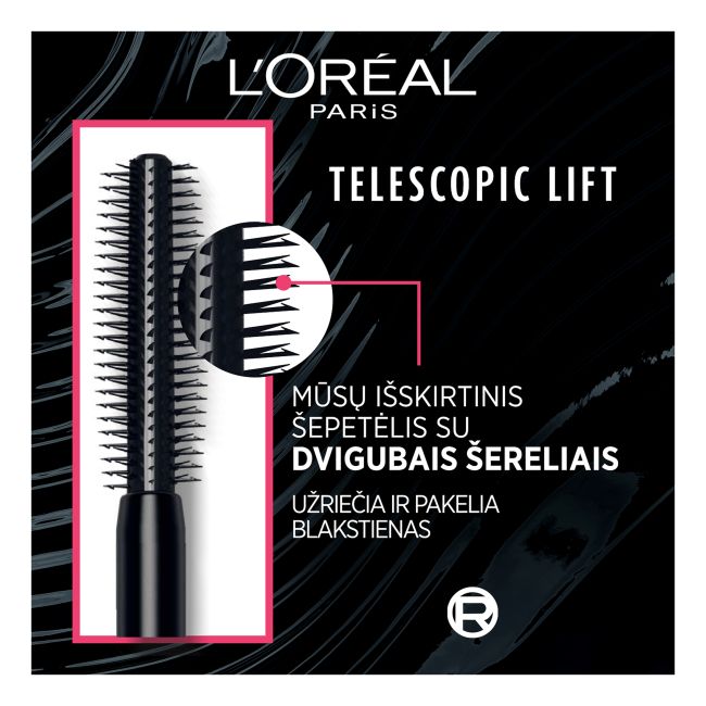 L'OREAL TELESCOPIC LIFT blakstienų tušas, 9,9 ml