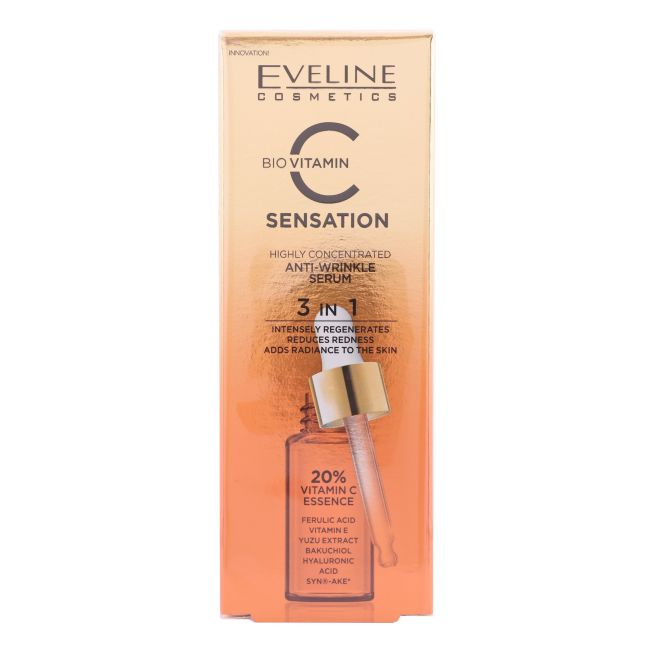 EVELINE BIO VITAMIN C SENSATION ANTI-WRINKLE veido serumas, 18 ml