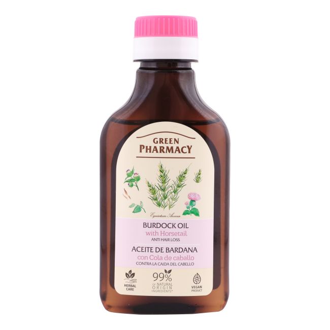 GREEN PHARMACY BURDOCK OIL WITH HORSETAIL plaukų aliejus, 100 ml