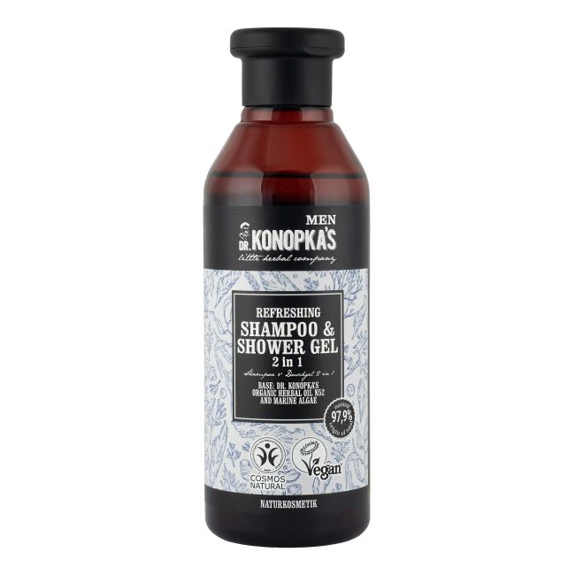 KONOPKA'S MEN REFRESHING 2 IN 1 plaukų šampūnas ir dušo želė, 280 ml