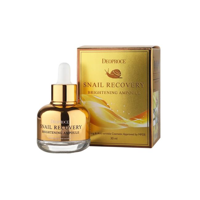 DEOPROCE SNAIL RECOVERY BRIGHTENING AMPOULE veido serumas, 30 ml