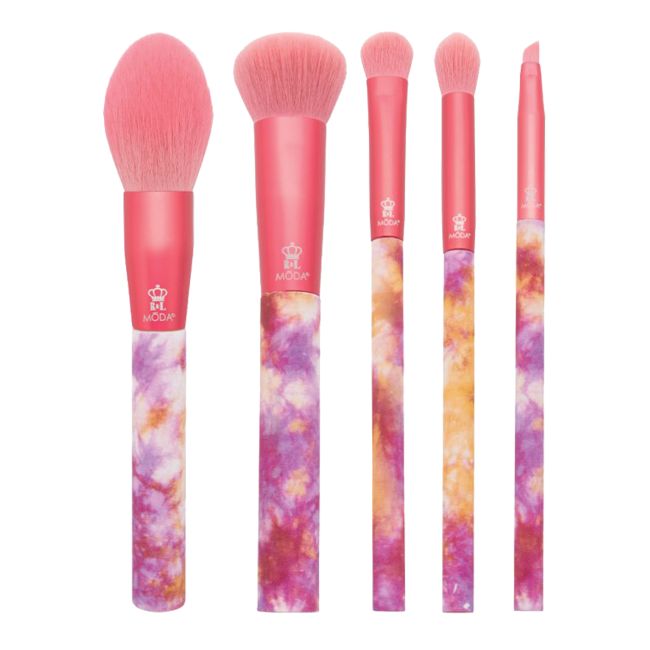 MODA CALMING CORAL TIE DYE kosmetinių šepetėlių rinkinys