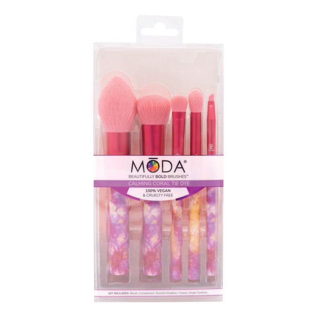 MODA CALMING CORAL TIE DYE kosmetinių šepetėlių rinkinys