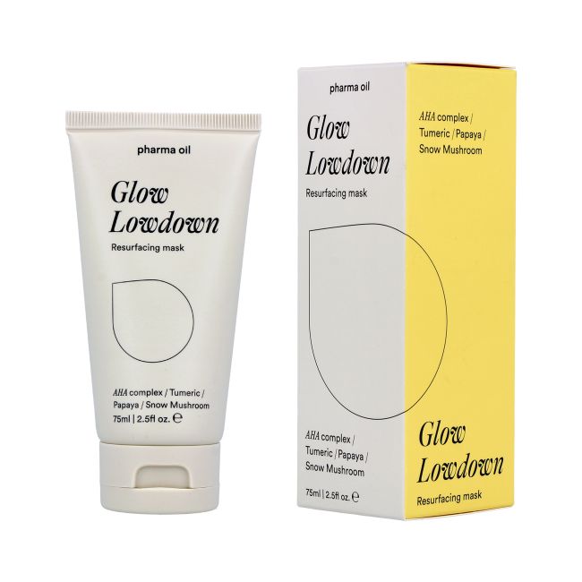 PHARMA OIL GLOW LOWDOWN AHA rūgščių veido kaukė, 75 ml