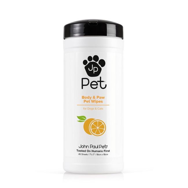 PAUL MITCHELL PET kūno ir pėdų valymo servetėlės šunų ir kačių priežiūrai (45 vnt.)