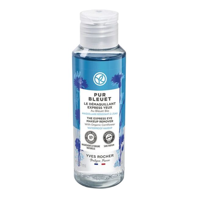 YVES ROCHER PUR BLEUET THE EXPRESS vandeniui atsparus akių makiažo valiklis, 100 ml