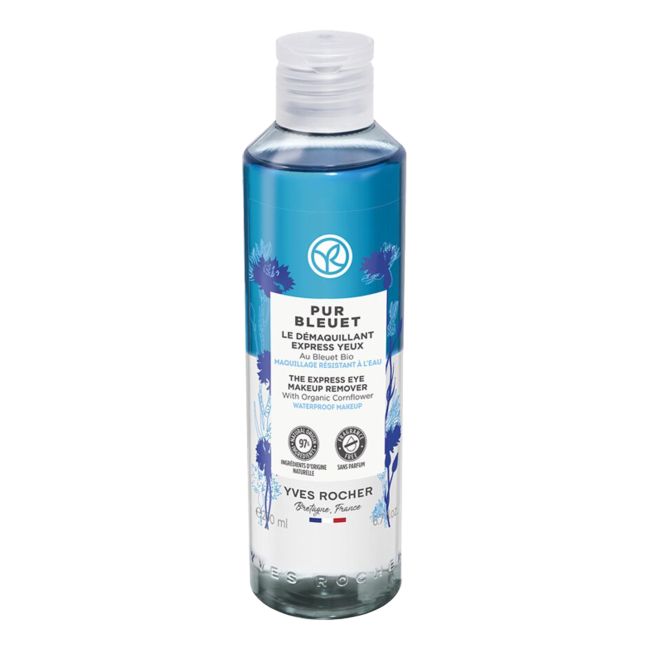 YVES ROCHER PUR BLEUET THE EXPRESS vandeniui atsparus akių makiažo valiklis, 200 ml