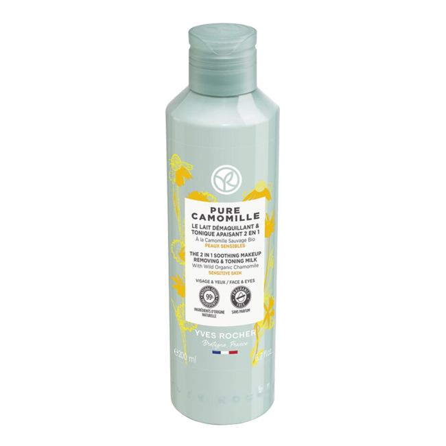 YVES ROCHER PURE CAMOMILLE THE 2 IN 1 makiažo valiklis ir pienelis, 200 ml