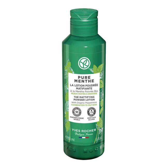 YVES ROCHER PURE MENTHE THE MATTIFYING POWDER veido losjonas, 150 ml