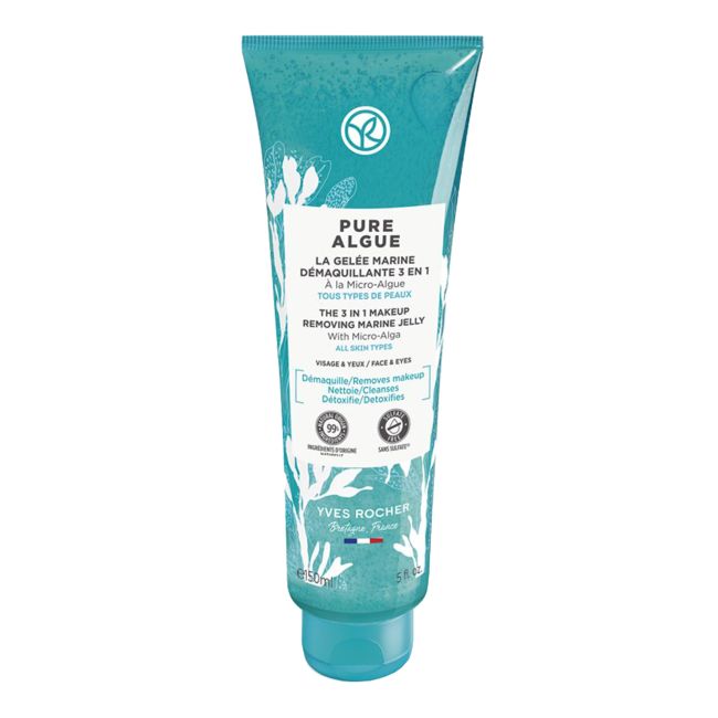 YVES ROCHER PURE ALGUE THE 3 IN 1 makiažo valiklis želė, 150 ml