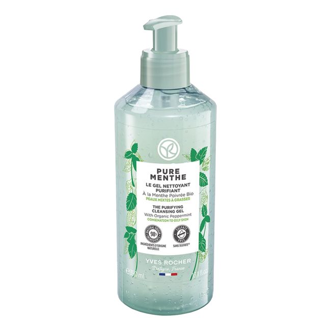 YVES ROCHER PURE MENTHE THE PURIFYING valomoji prausimosi želė, 390 ml