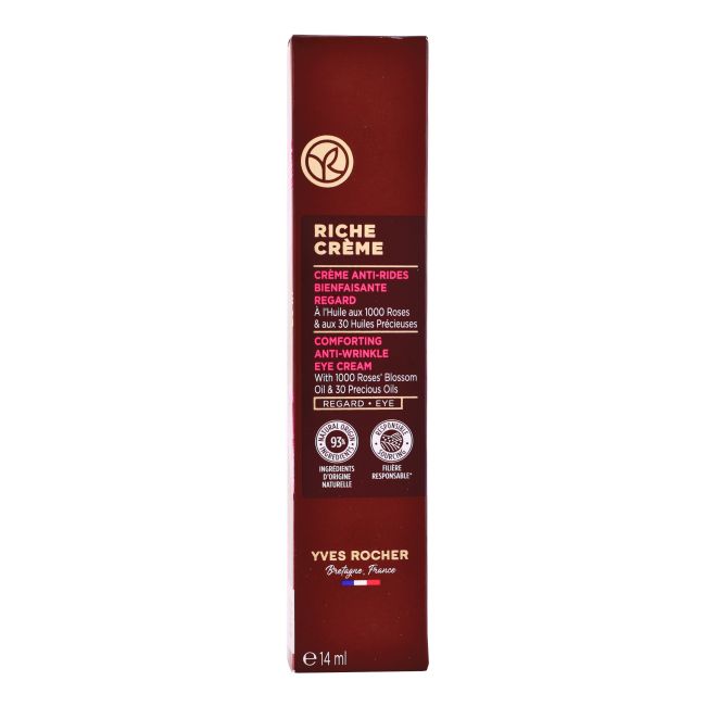 YVES ROCHER RICHE CREME COMFORTING ANTI-WRINKLE paakių kremas, 14 ml