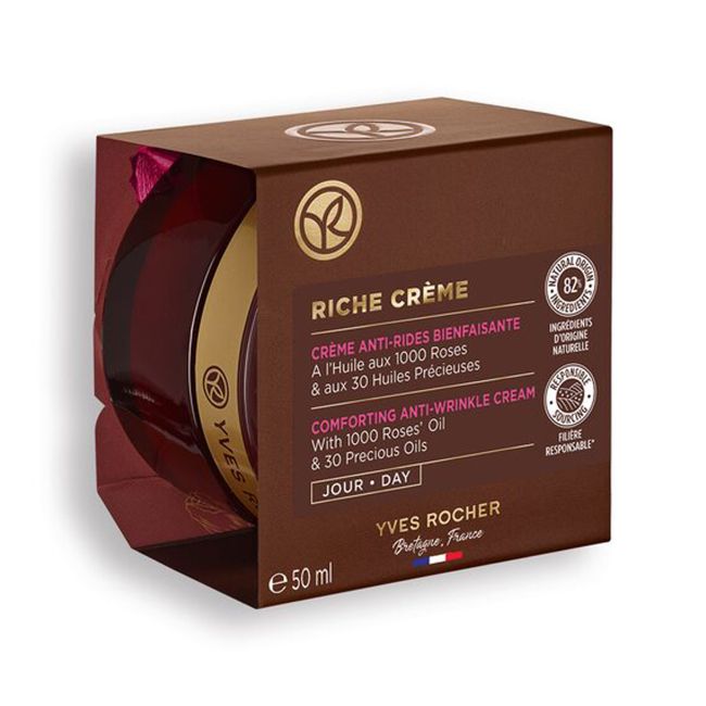 YVES ROCHER RICHE CREME ANTI-WRINKLE dieninis kremas, 50 ml
