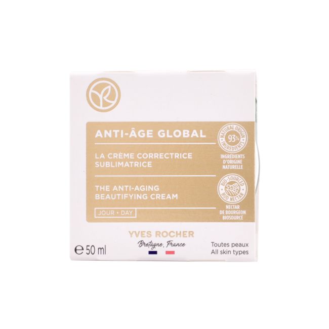YVES ROCHER ANTI-AGE GLOBAL TOUTES PEAUX dieninis veido kremas, 50 ml