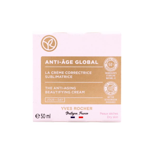 YVES ROCHER ANTI-AGE GLOBAL PEAUX SECHES dieninis veido kremas, 50 ml
