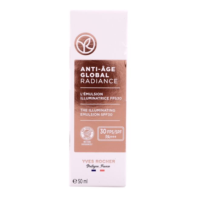 YVES ROCHER ANTI-AGE GLOBAL RADIANCE SPF30 veido emulsija, 50 ml
