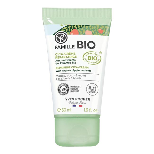 YVES ROCHER FAMILLE BIO REPAIRING CICA veido, kūno ir rankų kremas, 50 ml