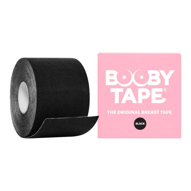 BOOBY TAPE BLACK krūtinės formavimo juosta (5 x 5 cm)