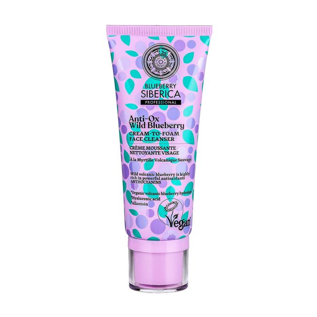 SIBERICA BLUEBERRY ANTI-OX WILD BLUEBERRY veido prausiklis putos, 100 ml