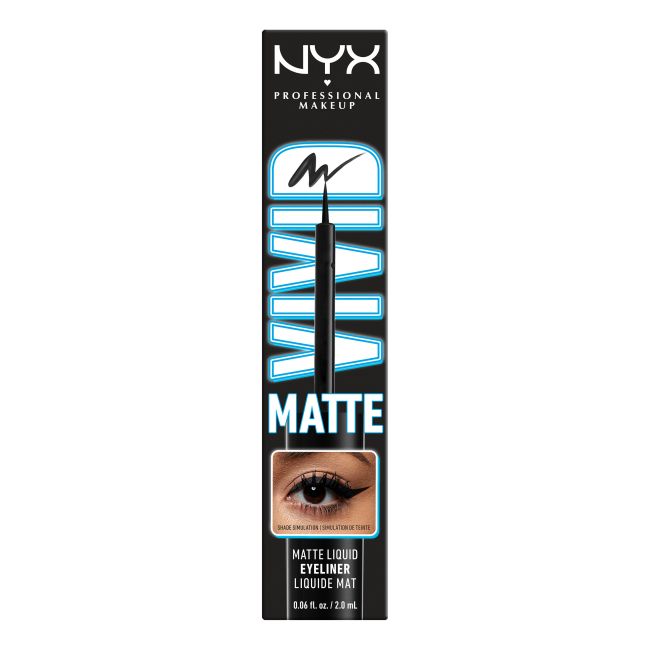 NYX PROFESSIONAL MAKEUP VIVID MATTE akių kontūro skystis su plunksnele, 3,5 ml