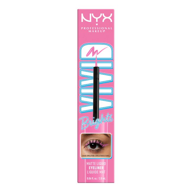 NYX PROFESSIONAL MAKEUP VIVID BRIGHTS akių kontūro skystis su plunksnele, 2 ml