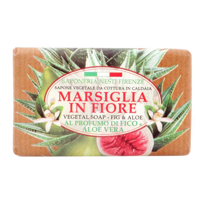 SAPONERIA NESTI MARSIGLIA IN FIORE FIG & ALOE tualetinis muilas, 125 g