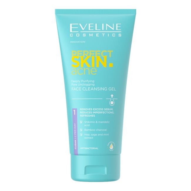 EVELINE PERFECT SKIN ACNE veido prausiklis želė, 150 ml