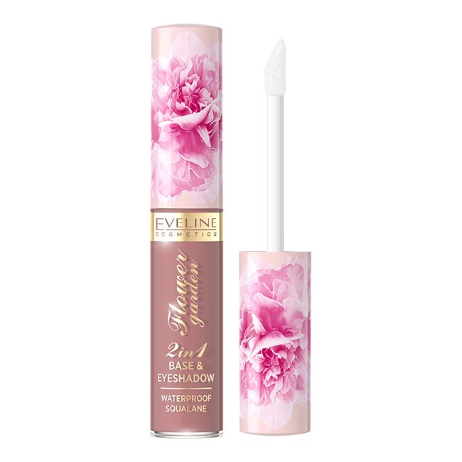 EVELINE FLOWER 2 IN 1 akių vokų šešėlių bazė ir šešėliai, 6,5 ml