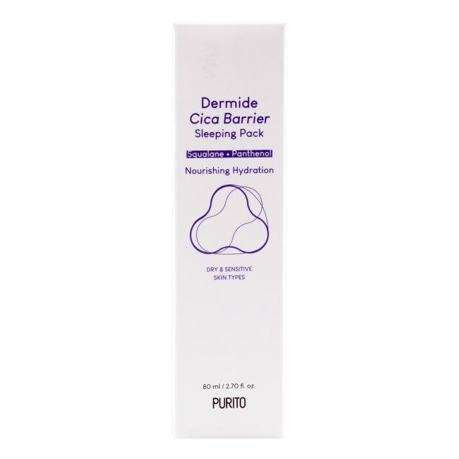 PURITO DERMIDE CICA BARRIER SLEEPING PACK naktinė veido kaukė, 80 ml