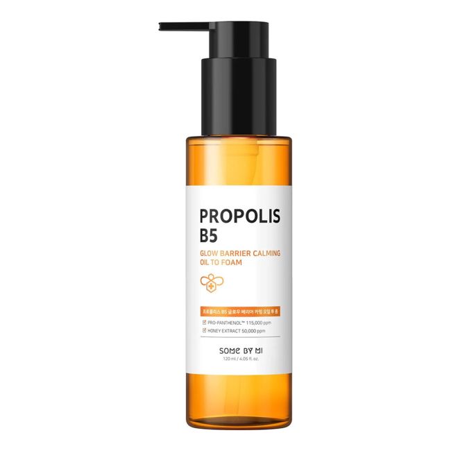 SOME BY MI PROPOLIS B5 GLOW BARRIER CALMING valomasis veido aliejus putos, 120 ml