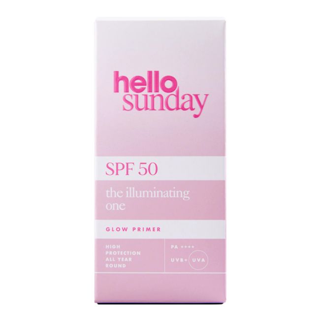 HELLO SUNDAY SPF 50 THE ILLUMINATING ONE GLOW apsauginis makiažo pagrindas, 50 ml